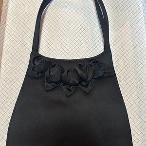 Classiques Entier Black Satin Rosette purse